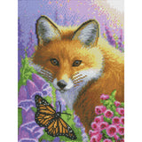 A Fox In The Foxgloves by Bridget Voth-35x45cm-Round-DiamondArt.ca