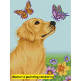 Butterfly And Dog by Tomoyo Pitcher-35x45cm-Square-DiamondArt.ca