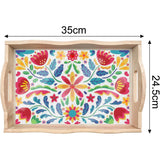 Folk Flowers Wooden Serving Tray-Special-DiamondArt.ca