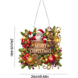 Jolly Santa Merry Christmas Wall Hanging-Special-DiamondArt.ca