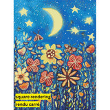 Nighttime Garden by Karrie Evenson-35x45cm-Square-DiamondArt.ca