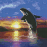 Orca Sunrise by Chris Dobrowolski-35x35cm-Round-DiamondArt.ca