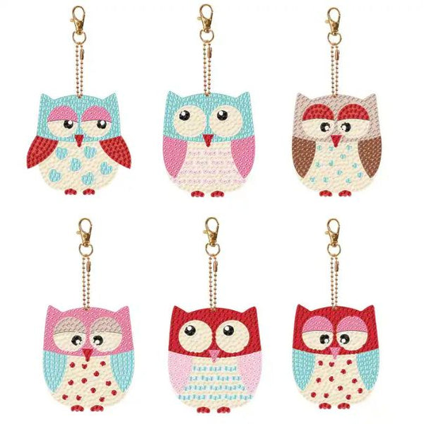 Pretty Owls Key Chain Kit - Diamond Painting Art Kits shipped from Canada.