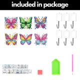 Rainbow Butterfly Wall Hooks-Special-DiamondArt.ca