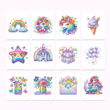 Rainbow Whimsy Sparkle Minis 12 Canvas Kit-Square-DiamondArt.ca