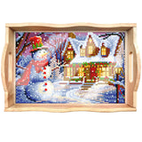 Holiday Scene Wooden Serving Tray