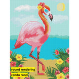 Summer Vibes Flamingo by Karrie Evenson-35x45cm-Round-DiamondArt.ca