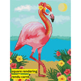 Summer Vibes Flamingo by Karrie Evenson-35x45cm-Square-DiamondArt.ca