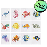 Under the Sea Sparkle Minis 12 Canvas Kit-Square-DiamondArt.ca